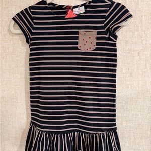 Striped Black and Tan Shirt with Pocket Hanna Andersson